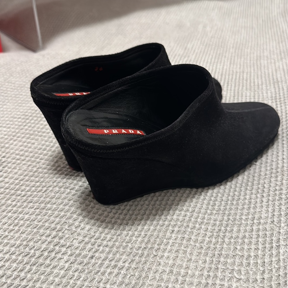 PRADA Suede Mules Heels 36 - Picture 2 of 4